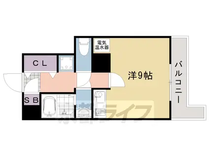 エリーフラッツ嵐山(1K/1階)の間取り写真