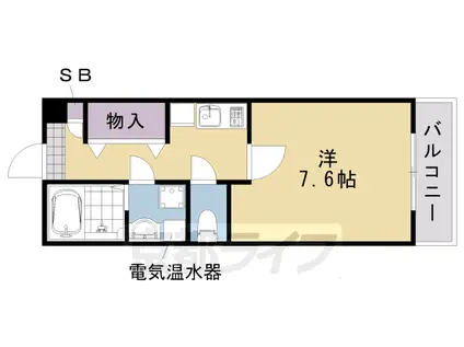 阪急電鉄嵐山線 嵐山駅(阪急) 徒歩1分 4階建 築20年(1K/2階)の間取り写真