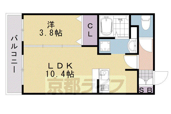 阪急電鉄京都線 桂駅 徒歩12分 3階建 築20年(1LDK/2階)の間取り写真