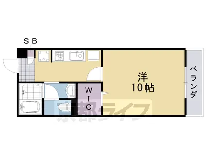 阪急電鉄嵐山線 上桂駅 徒歩15分 2階建 築19年(1K/2階)の間取り写真