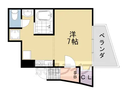 阪急電鉄京都線 桂駅 徒歩5分 4階建 築19年(ワンルーム/1階)の間取り写真