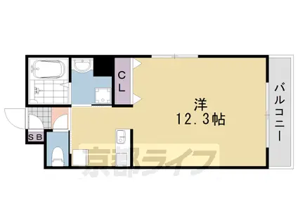 阪急電鉄京都線 洛西口駅 徒歩32分 3階建 築18年(1K/1階)の間取り写真