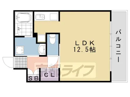 阪急電鉄京都線 洛西口駅 徒歩32分 3階建 築18年(1K/2階)の間取り写真
