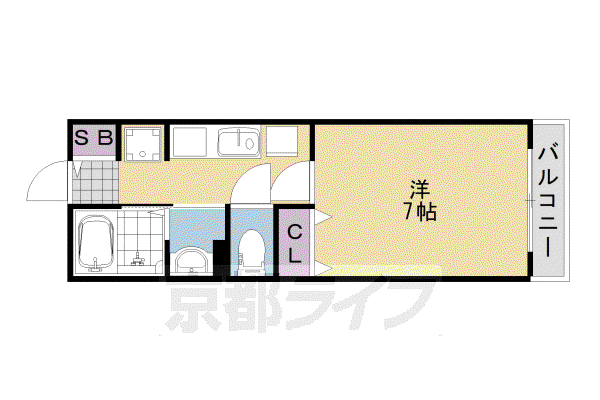 阪急電鉄京都線 桂駅 徒歩18分 2階建 築19年(1K/1階)の間取り写真