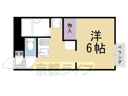 阪急電鉄京都線 洛西口駅 徒歩44分 2階建 築26年(1K/1階)の間取り写真