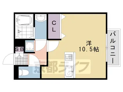 阪急電鉄京都線 桂駅 徒歩23分 2階建 築21年(ワンルーム/1階)の間取り写真
