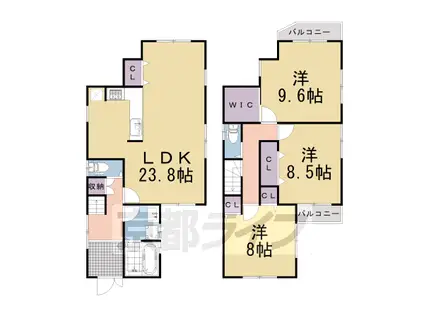 阪急電鉄京都線 西山天王山駅 徒歩18分 2階建 築1年(3LDK)の間取り写真
