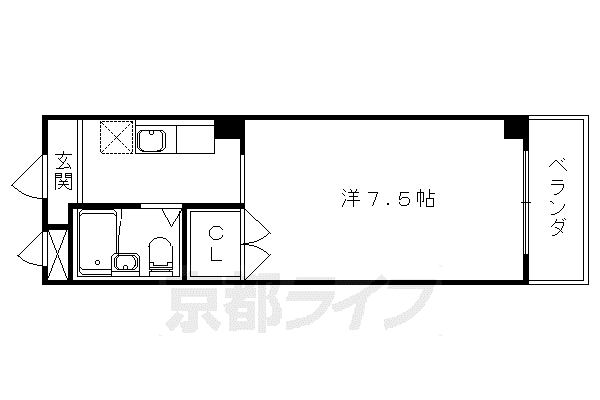 チェリーパレス(1K/3階)の間取り写真