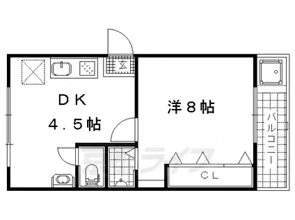 ELLE23(1DK/2階)の間取り写真