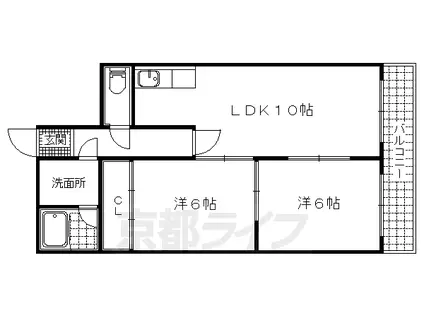 パルフェマンション(2LDK/2階)の間取り写真