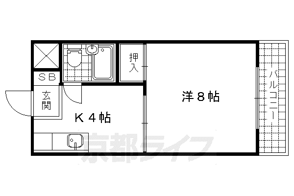 西浦マンション(1K/1階)の間取り写真