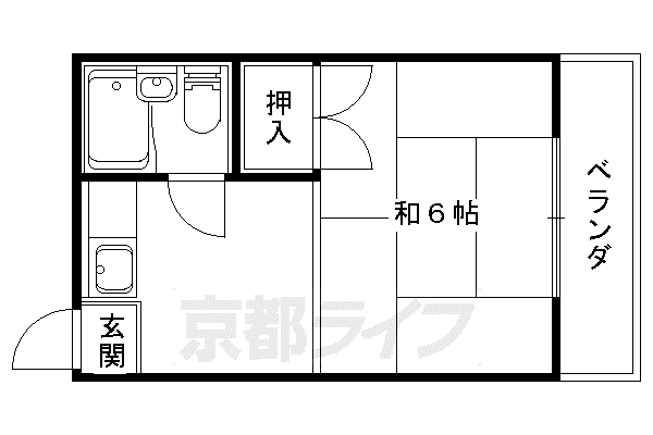 WYNN御陵(1K/2階)の間取り写真