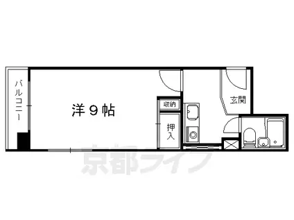 京都市東西線 山科駅 徒歩8分 5階建 築38年(1K/5階)の間取り写真