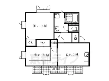 ヴィラ フルール(2DK/2階)の間取り写真