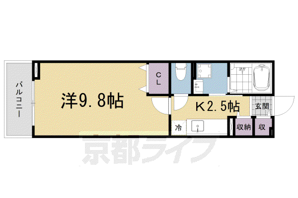 レークサイドスクエア(1K/1階)の間取り写真