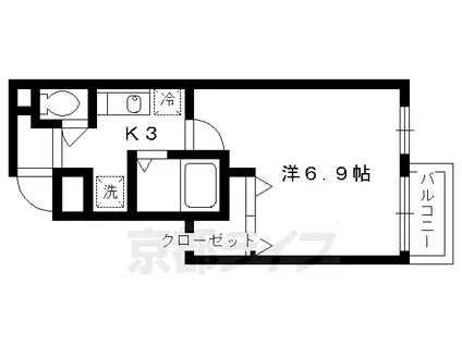 フレンテリーオ(1K/3階)の間取り写真