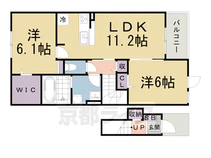 ミ・リブロ堅田(2LDK/2階)の間取り写真