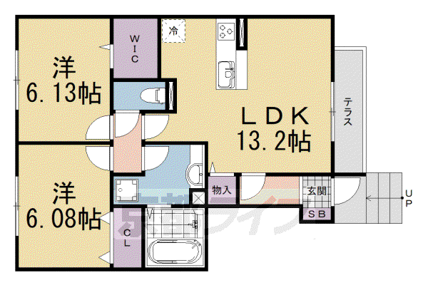 SEJOUR FONTE(2LDK/1階)の間取り写真