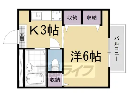 第44長栄ロイヤルコーポ瀬田(1K/3階)の間取り写真