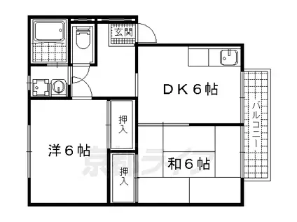 エステートピア松英1棟(2DK/1階)の間取り写真