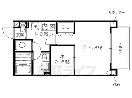 ベルリード31(2K/1階)の間取り写真