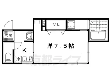 エモン山科(1K/1階)の間取り写真