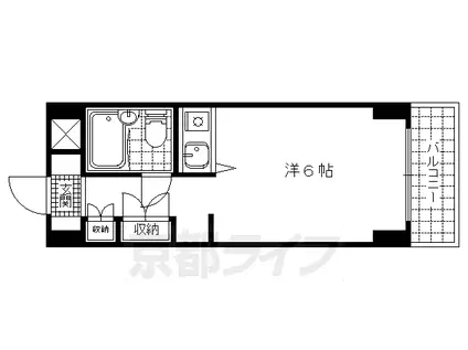 大栄プラザ(ワンルーム/3階)の間取り写真