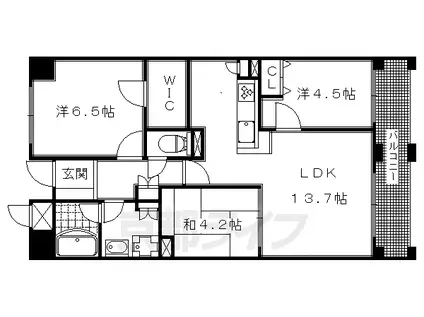 パインフィールド洛東(2LDK/6階)の間取り写真