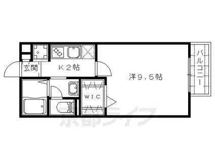 京阪電気鉄道京津線 追分駅(滋賀) 徒歩15分 2階建 築19年(1K/1階)の間取り写真