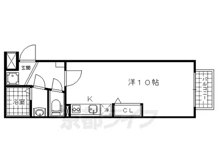 プルーリオン山科駅前(ワンルーム/3階)の間取り写真