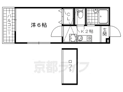 セ・レスト薬大南(1K/2階)の間取り写真