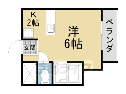 カティⅡ(1K/3階)の間取り写真