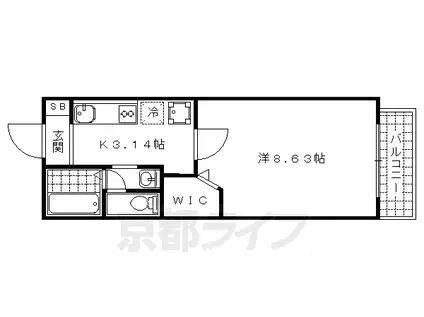 RESANA山科(1K/1階)の間取り写真