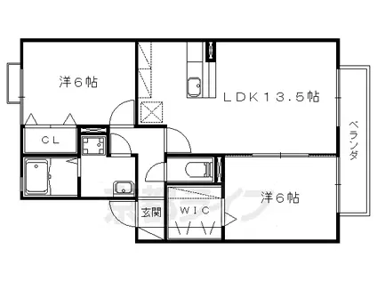 札幌市東豊線 美園駅 徒歩9分 2階建 築20年(2LDK/2階)の間取り写真