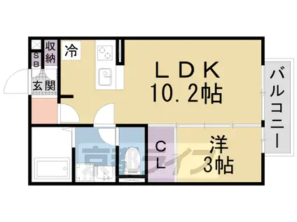 京都市東西線 東野駅(京都) 徒歩15分 2階建 築20年(1LDK/2階)の間取り写真