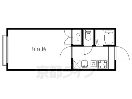 京都市東西線 山科駅 徒歩3分 2階建 築34年(1K/2階)の間取り写真