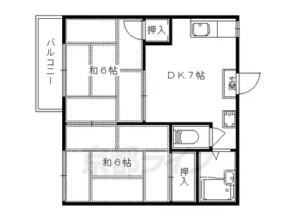 フレグランスM(2DK/1階)の間取り写真