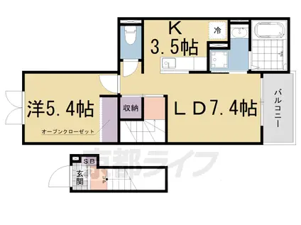 ルミエールⅡ(1LDK/2階)の間取り写真