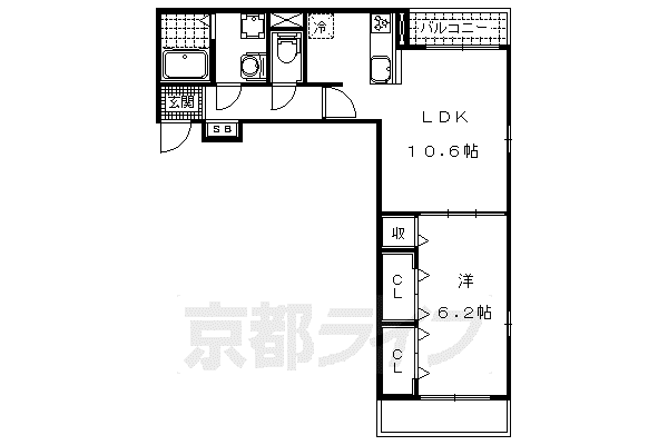 アルティミーノⅠ(1LDK/2階)の間取り写真