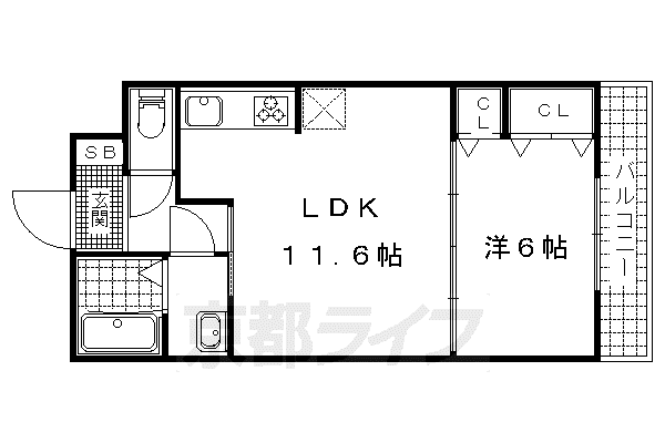 DIEU LAC(1LDK/2階)の間取り写真