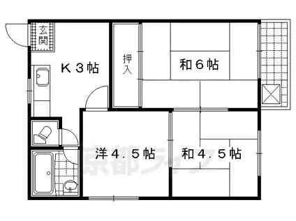 唐崎グリーンハイツ(3K/1階)の間取り写真