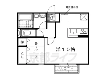 ウエストアヴェニュー(1K/2階)の間取り写真