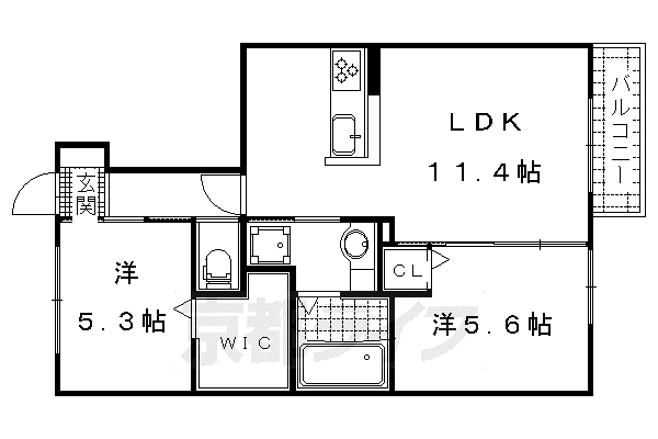 シエロⅠ(2LDK/2階)の間取り写真