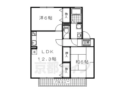 ファミールSETA(2LDK/1階)の間取り写真