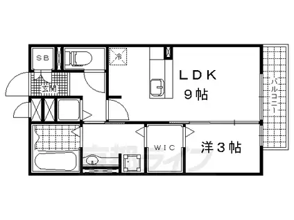 リバービュー唐橋(1DK/1階)の間取り写真