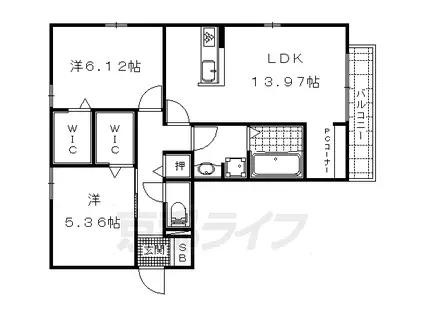 リアルコンフォート参番館(2LDK/1階)の間取り写真