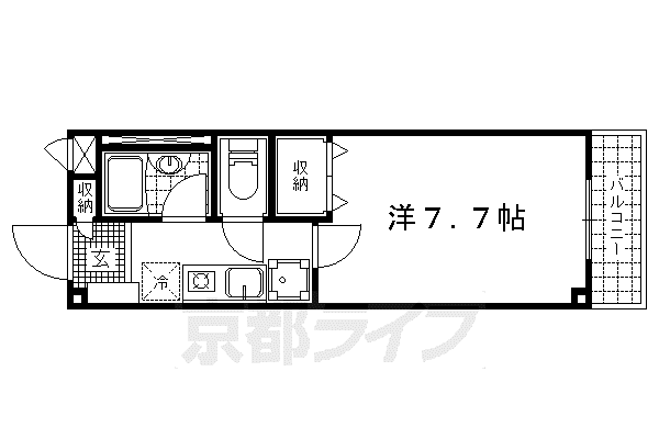 ハイツメイトク(1K/2階)の間取り写真