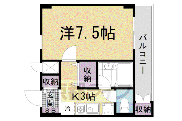 ハイツメイトク(1K/2階)の間取り写真