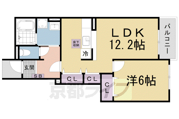 グランドチルドレン(1LDK/1階)の間取り写真