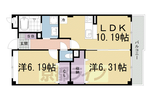 VENTO・LUCE(2LDK/2階)の間取り写真